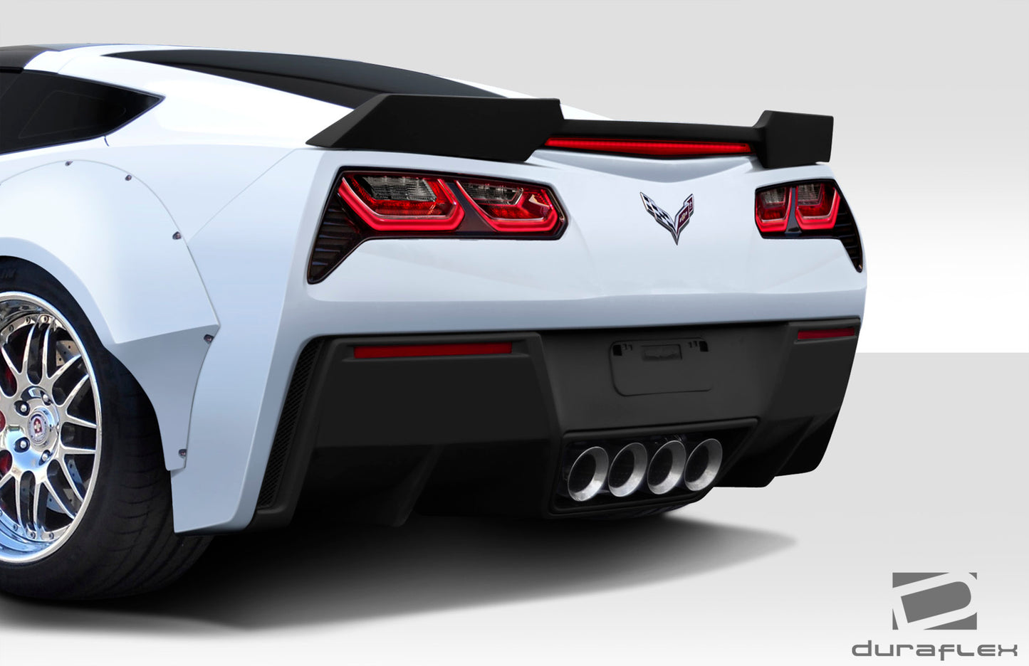 Extreme Dimensions Duraflex GT Concept Rear Lip Add On Spoiler Compatible With 2014-2019 Chevrolet Corvette - 2 Piece - 112436