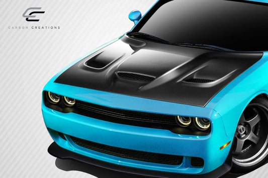 Carbon Creations Dritech Hellcat Look Hood Compatible With 2008-2023 Dodge Challenger - 1 Piece - 112475
