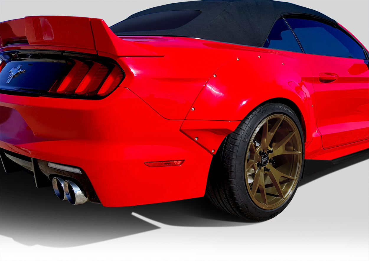 Extreme Dimensions Duraflex Grid Wide Body Rear Fender Flares Compatible With 2015-2023 Ford Mustang - 4 Piece - 112567