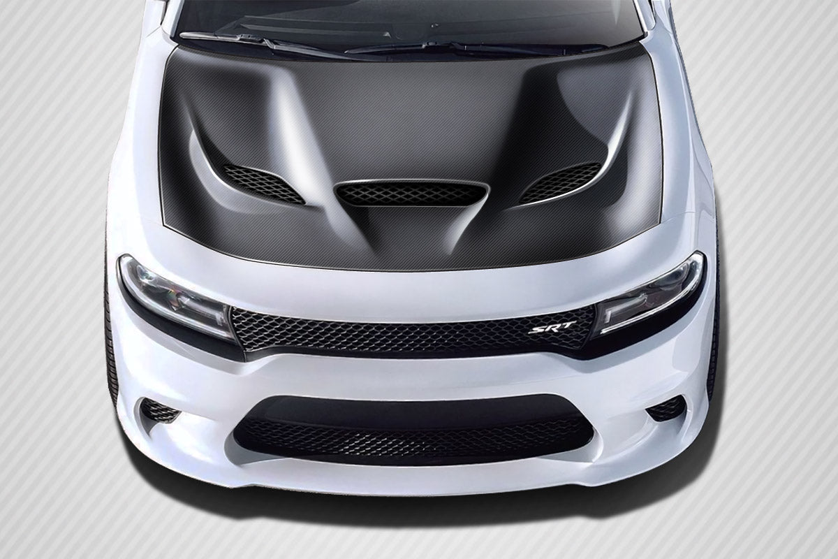 Carbon Creations Dritech Hellcat Look Hood Compatible With 2015-2023 Dodge Charger - 1 Piece - 112615