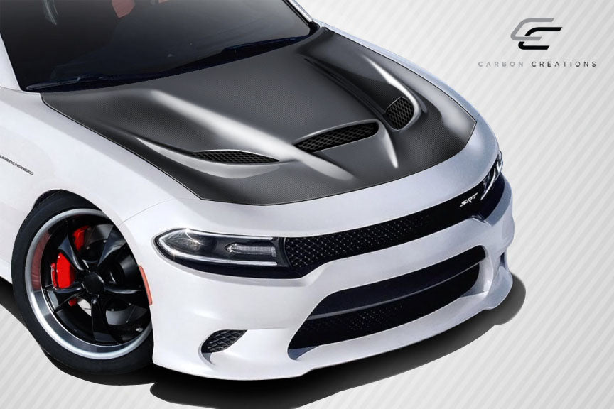 Carbon Creations Dritech Hellcat Look Hood Compatible With 2015-2023 Dodge Charger - 1 Piece - 112615