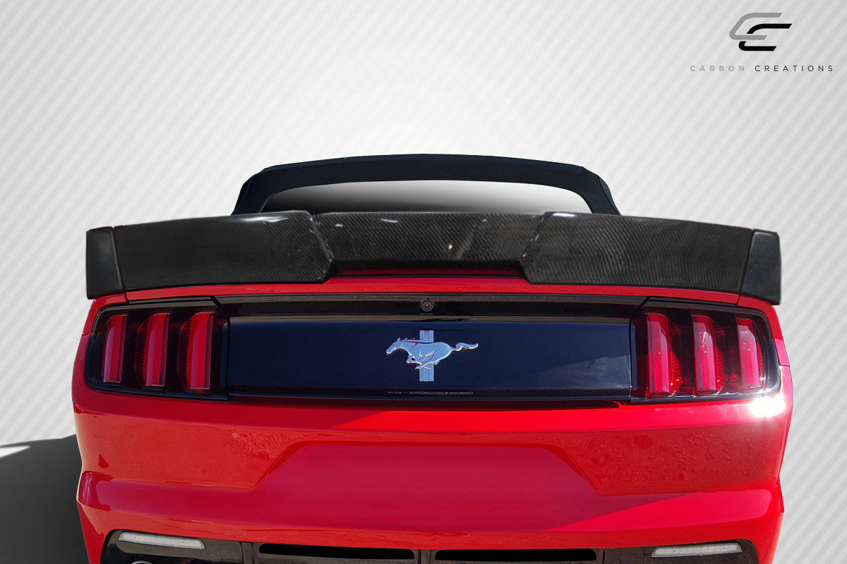 Carbon Creations Grid Rear Wing Spoiler Compatible With 2015-2023 Ford Mustang Convertible - 3 Piece - 112638