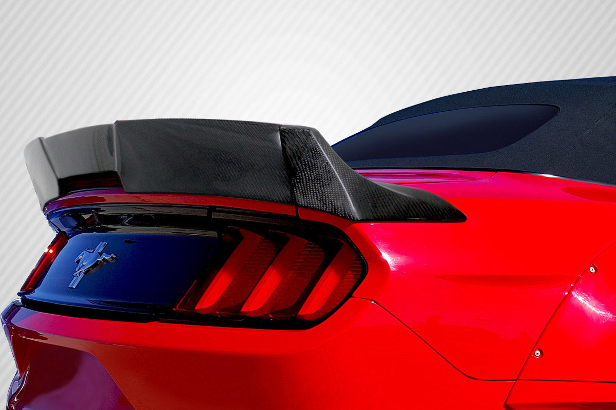 Carbon Creations Grid Rear Wing Spoiler Compatible With 2015-2023 Ford Mustang Convertible - 3 Piece - 112638