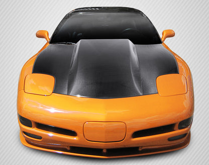Carbon Creations Cowl Hood Compatible With 1997-2004 Chevrolet Corvette - 1 Piece - 112920