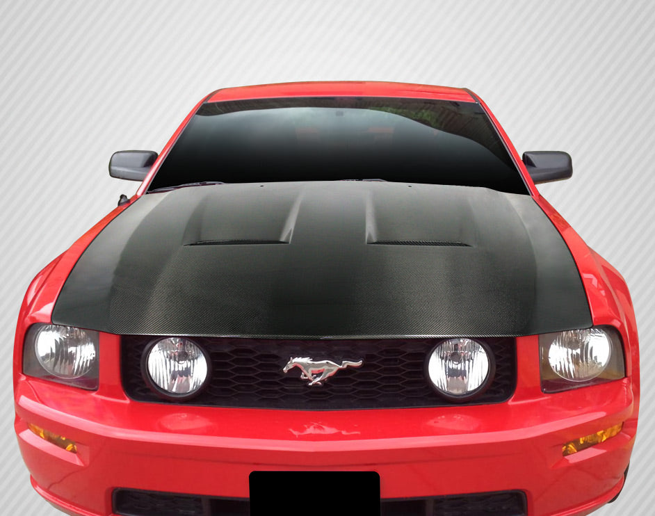 Carbon Creations CVX Hood Compatible With 2005-2009 Ford Mustang - 1 Piece - 112934