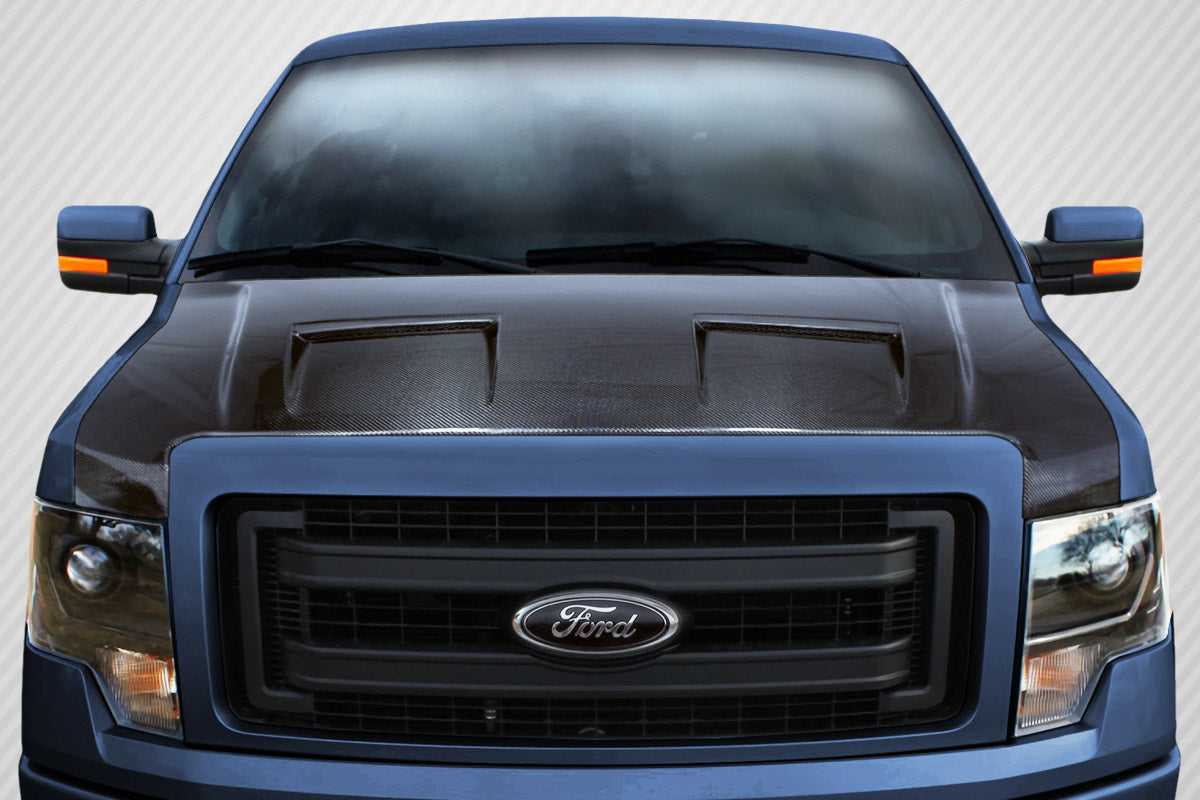 Carbon Creations Ram Air Hood Compatible With 2009-2014 Ford F150 - 1 Piece - 112936
