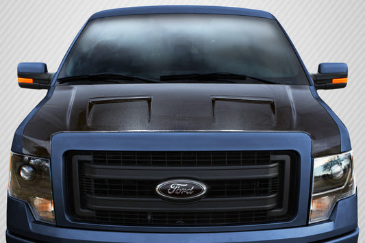 Carbon Creations Ram Air Hood Compatible With 2009-2014 Ford F150 - 1 Piece - 112936
