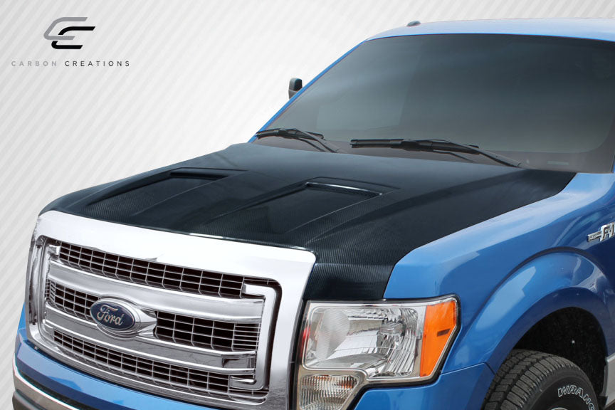 Carbon Creations Ram Air Hood Compatible With 2009-2014 Ford F150 - 1 Piece - 112936