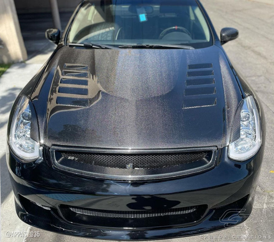 Carbon Creations O Design Hood Compatible With 2003-2007 Infiniti G Coupe - 1 Piece - 112968