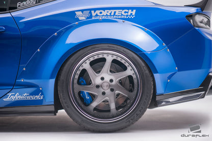 Extreme Dimensions Duraflex Grid Rear Fender Flares Compatible With 2016-2018 Chevrolet Camaro - 4 Piece - 113017