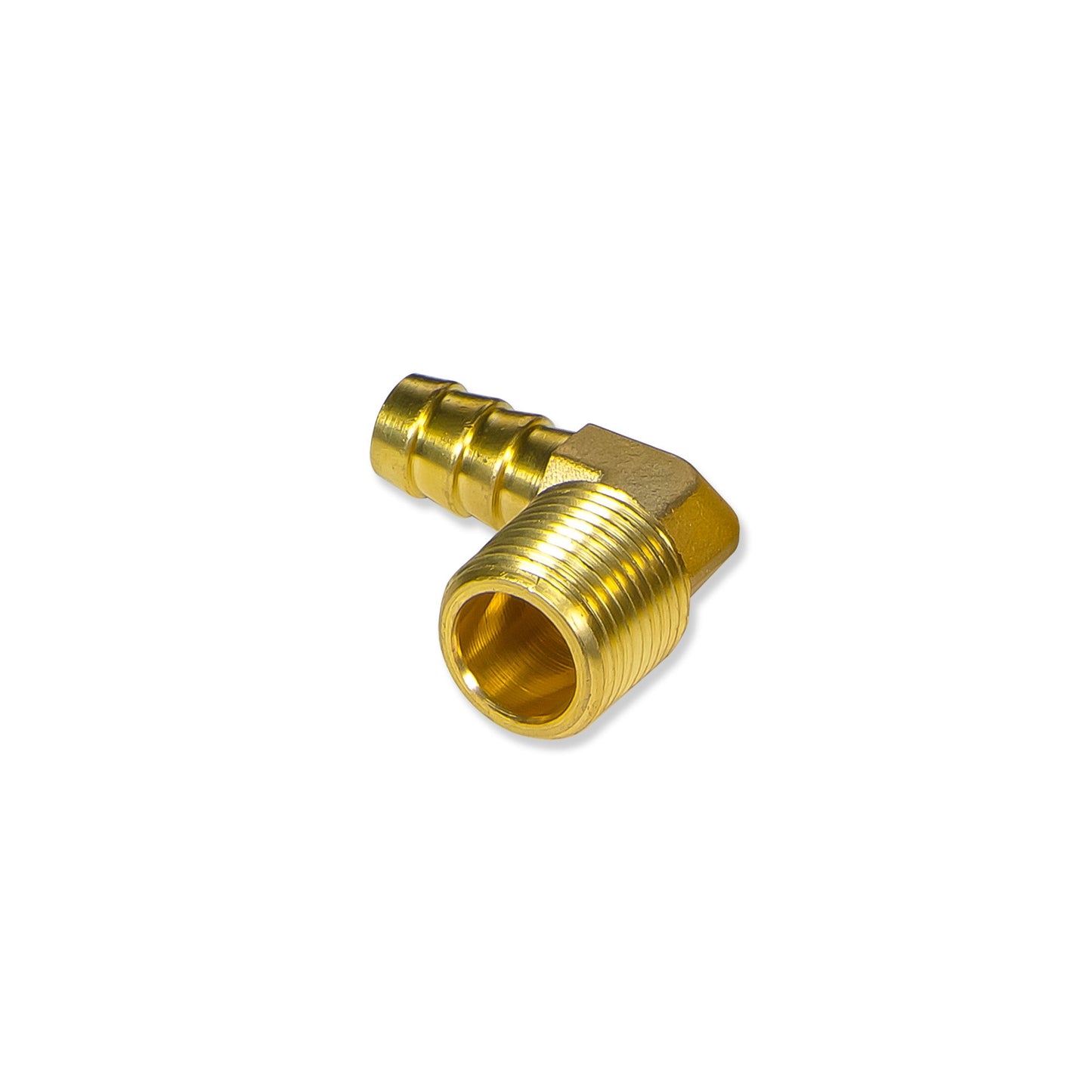 1/2" NPT-M to 1/2" Barb - 90 degree Pacific Performance Engineering