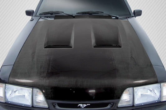 Carbon Creations Heat Extractor Hood Compatible With 1987-1993 Ford Mustang - 1 Piece - 113114