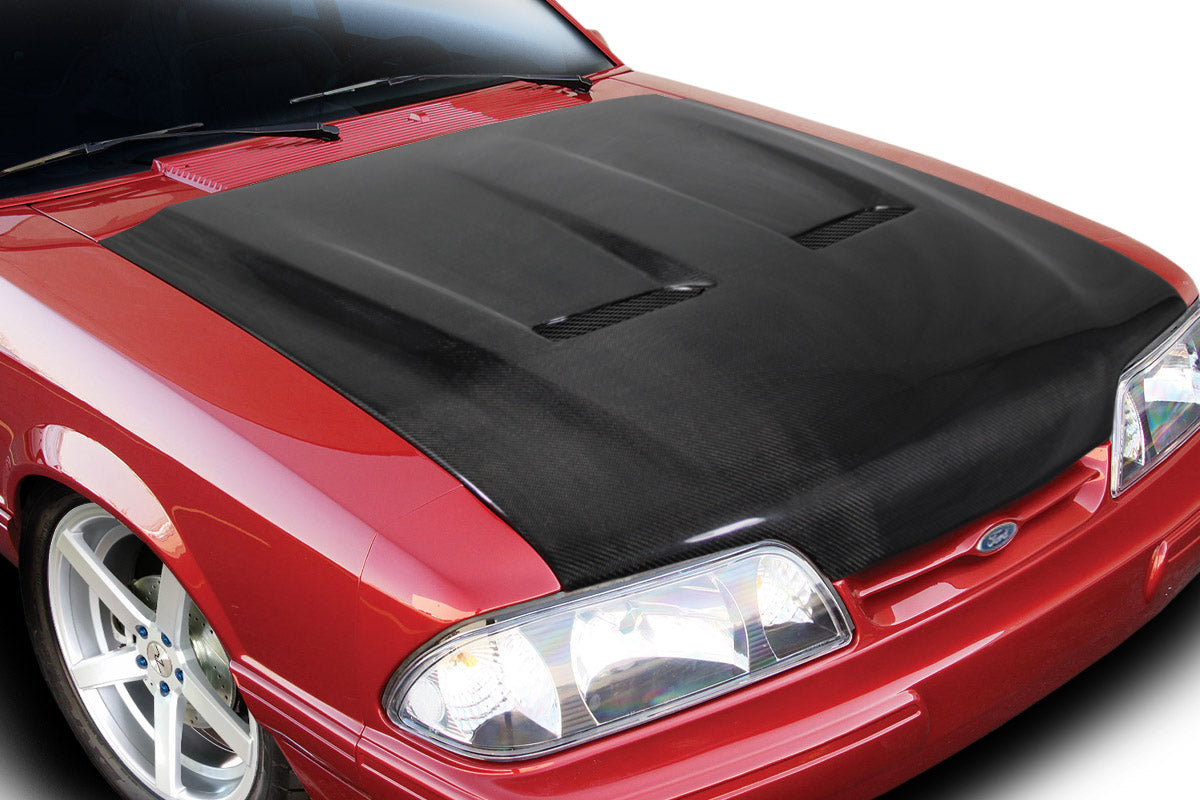 Carbon Creations Heat Extractor Hood Compatible With 1987-1993 Ford Mustang - 1 Piece - 113114