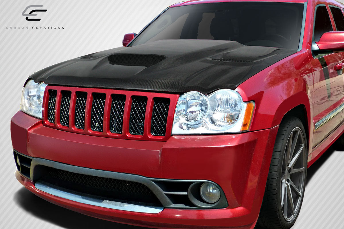 Carbon Creations Hellcat Look Hood Compatible With 2005-2010 Jeep Grand Cherokee - 1 Piece - 113118