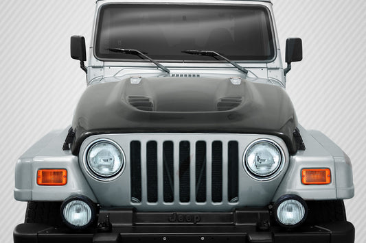Carbon Creations Power Dome Hood Compatible With 1997-2006 Jeep Wrangler - 1 Piece - 113121