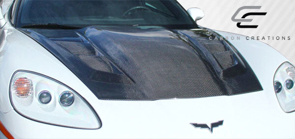 Carbon Creations H-Design Hood Compatible With 2005-2013 Chevrolet Corvette - 1 Piece - 113127