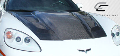 Carbon Creations H-Design Hood Compatible With 2005-2013 Chevrolet Corvette - 1 Piece - 113127