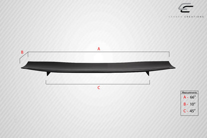 Universal 66" Carbon Creations DriTech VRX V2 Short Wing Spoiler Complete Kit - 9 Piece - 113259