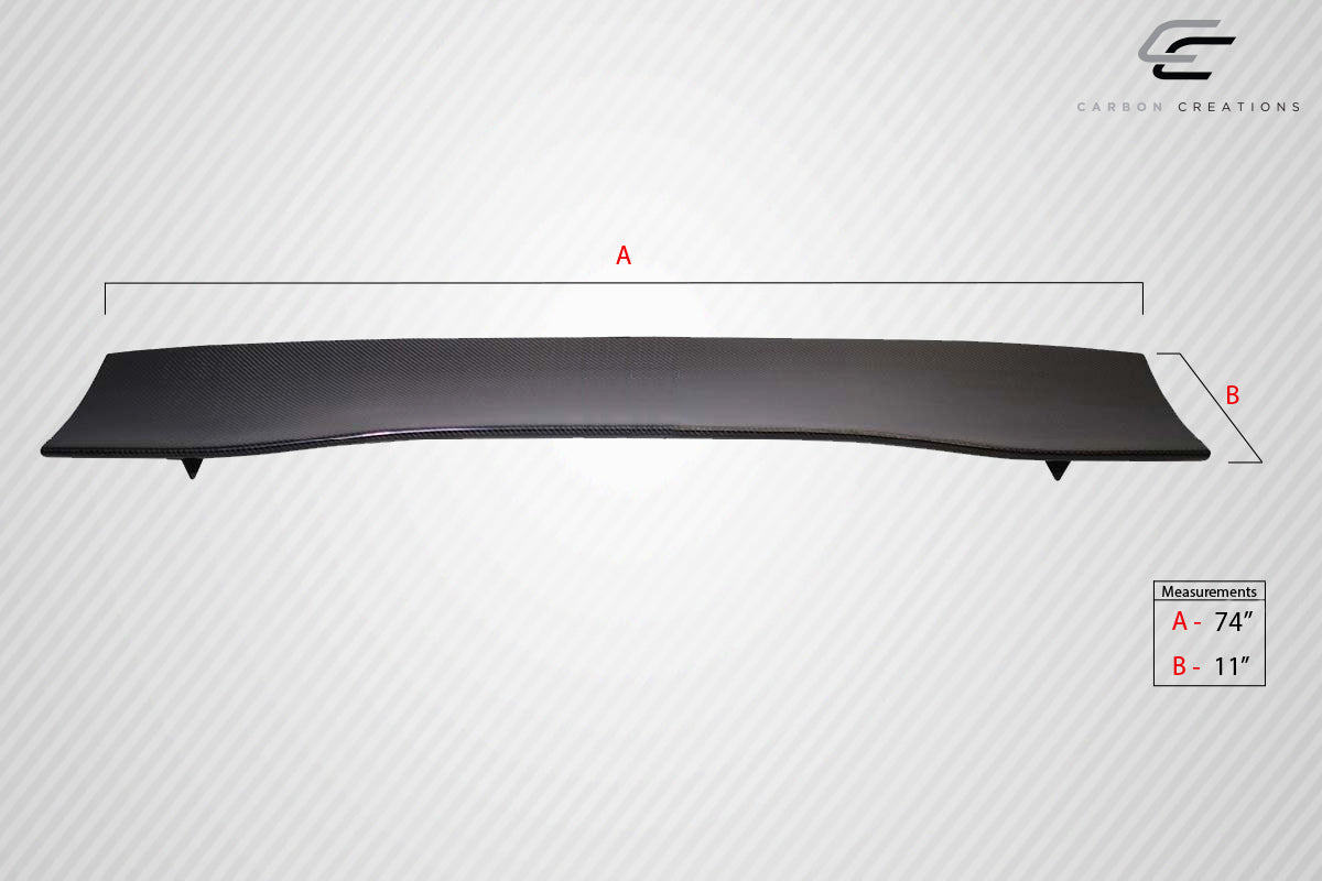 Universal 74" Carbon Creations DriTech VRX V1 Short Wing Spoiler Complete Kit - 9 Piece - 113273