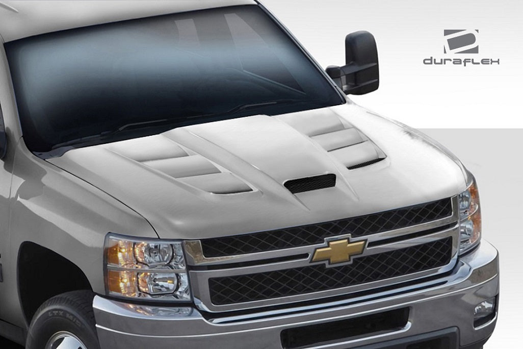 Extreme Dimensions Duraflex Viper Look Hood Compatible With 2007-2013 Chevrolet Silverado - 1 Piece - 113402