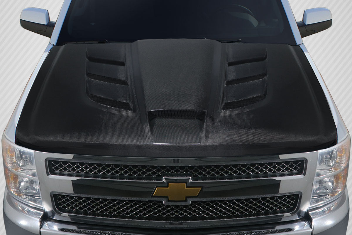 Carbon Creations Viper Look Hood Compatible With 2007-2013 Chevrolet Silverado - 1 Piece - 113403