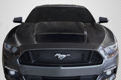 Carbon Creations CVX V2 Hood Compatible With 2015-2017 Ford Mustang - 1 Piece - 113413