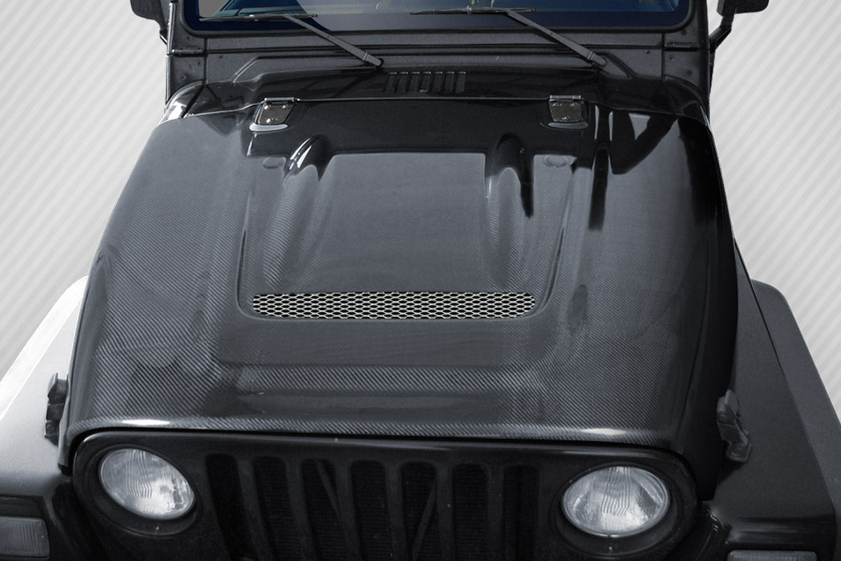 Carbon Creations Heat Reduction Hood Compatible With 1997-2006 Jeep Wrangler - 1 Piece - 113640
