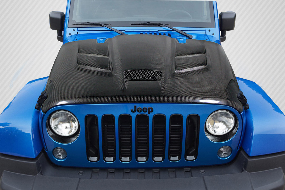 Carbon Creations Viper Look Hood Compatible With 2007-2018 Jeep Wrangler - 1 Piece - 113645