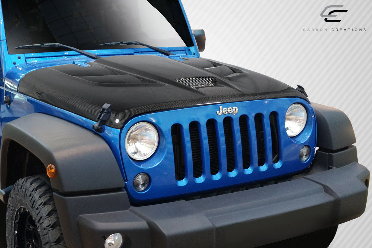 Carbon Creations Viper Look Hood Compatible With 2007-2018 Jeep Wrangler - 1 Piece - 113645