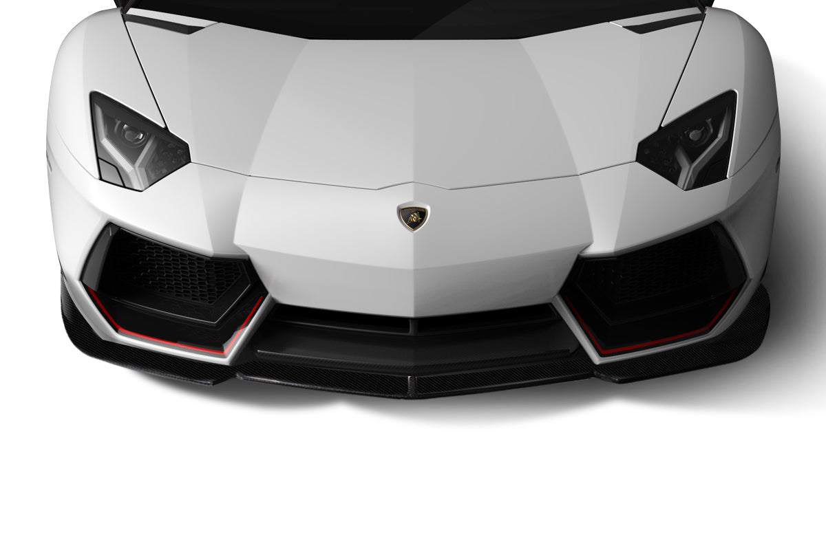 Aero Function AF-1 Carbon Front Lip Spoiler Compatible With 2011-2017 Lamborghini Aventador - 2 Piece - 113745