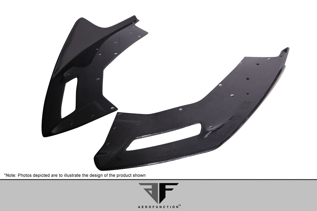 Aero Function AF-1 Carbon Front Lip Spoiler Compatible With 2011-2017 Lamborghini Aventador - 2 Piece - 113745