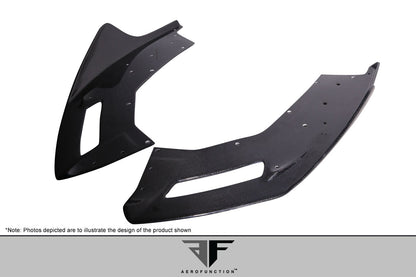 Aero Function AF-1 Carbon Front Lip Spoiler Compatible With 2011-2017 Lamborghini Aventador - 2 Piece - 113745