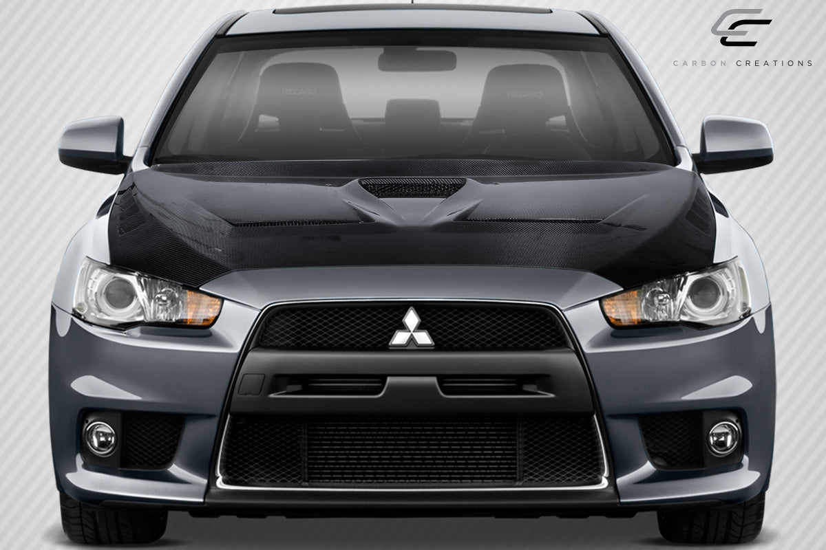 Carbon Creations Race Hood Compatible With 2008-2017 Mitsubishi Lancer - 1 Piece - 114017