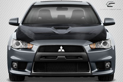 Carbon Creations Race Hood Compatible With 2008-2017 Mitsubishi Lancer - 1 Piece - 114017