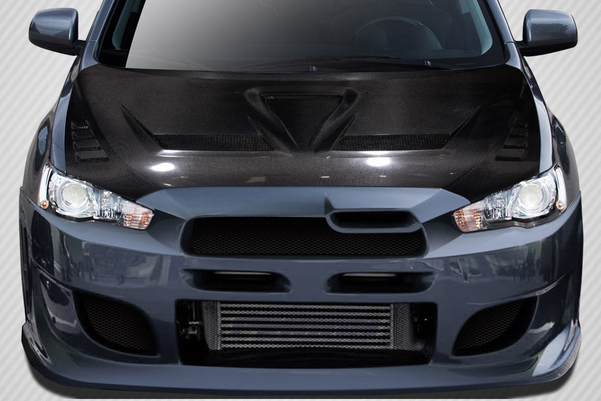 Carbon Creations Race Hood Compatible With 2008-2017 Mitsubishi Lancer - 1 Piece - 114017