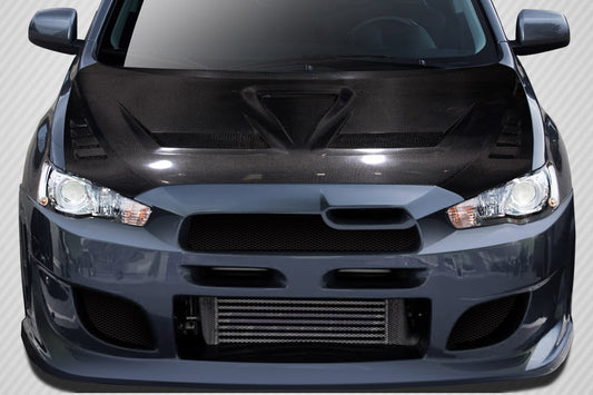 Carbon Creations Race Hood Compatible With 2008-2017 Mitsubishi Lancer - 1 Piece - 114017