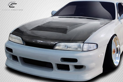 Carbon Creations D-Spec Hood Compatible With 1995-1996 Nissan 240SX - 1 Piece - 114100