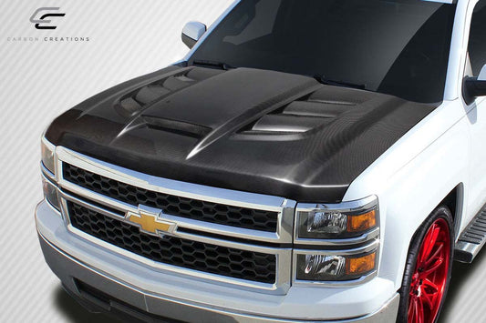 Carbon Creations Viper Hood Compatible With 2014-2015 Chevrolet Silverado - 1 Piece - 114225
