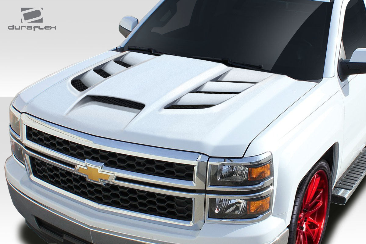 Extreme Dimensions Duraflex Viper Hood Compatible With 2014-2015 Chevrolet Silverado - 1 Piece - 114227