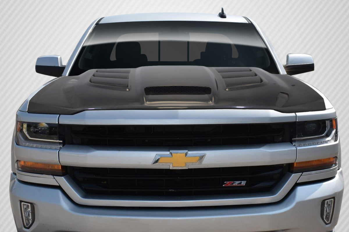 Carbon Creations Viper Hood Compatible With 2016-2018 Chevrolet Silverado - 1 Piece - 114230