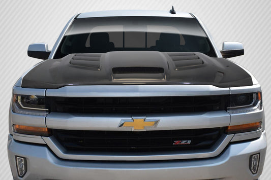 Carbon Creations Viper Hood Compatible With 2016-2018 Chevrolet Silverado - 1 Piece - 114230