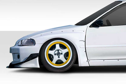 Extreme Dimensions Duraflex TKO RBS Wide Body Front Fenders Compatible With 1992-1995 Honda Civic - 2 Piece - 114884