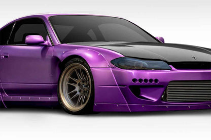 Extreme Dimensions Duraflex TKO RBS Wide Body Front Fenders Compatible With 1999-2002 Nissan S15 Silvia - 2 Piece - 114892