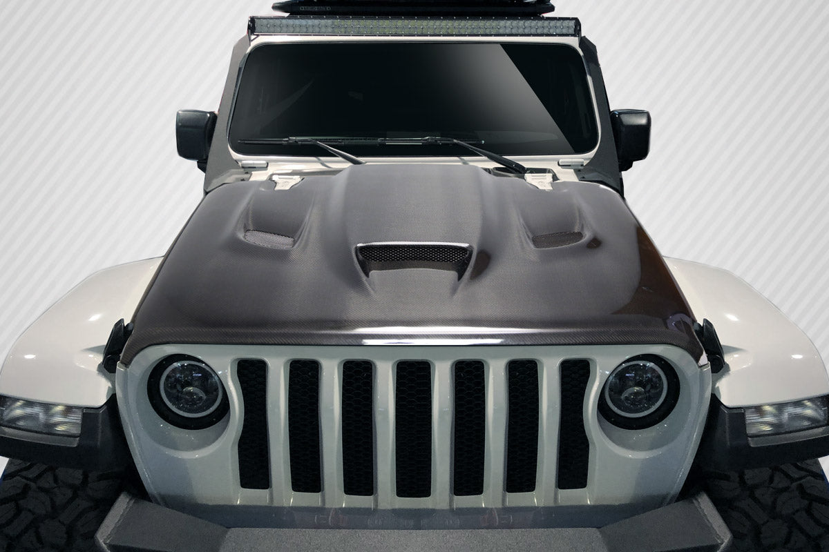 Carbon Creations Hellcat Hood Compatible With 2019-2023 Jeep Wrangler JL Gladiator JT - 1 Piece - 115008