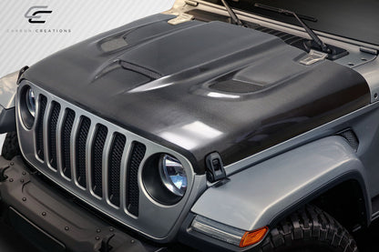 Carbon Creations Hellcat Hood Compatible With 2019-2023 Jeep Wrangler JL Gladiator JT - 1 Piece - 115008