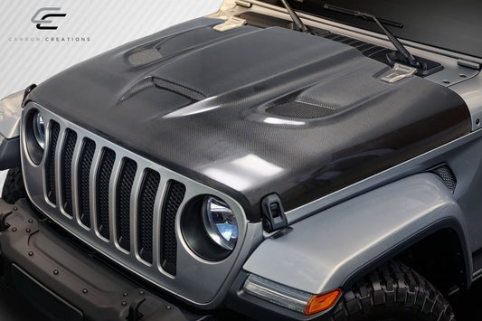 Carbon Creations Hellcat Hood Compatible With 2019-2023 Jeep Wrangler JL Gladiator JT - 1 Piece - 115008