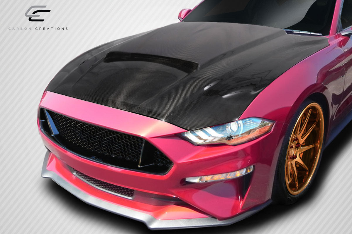 Carbon Creations CVX Hood Compatible With 2018-2023 Ford Mustang - 1 Piece - 115010