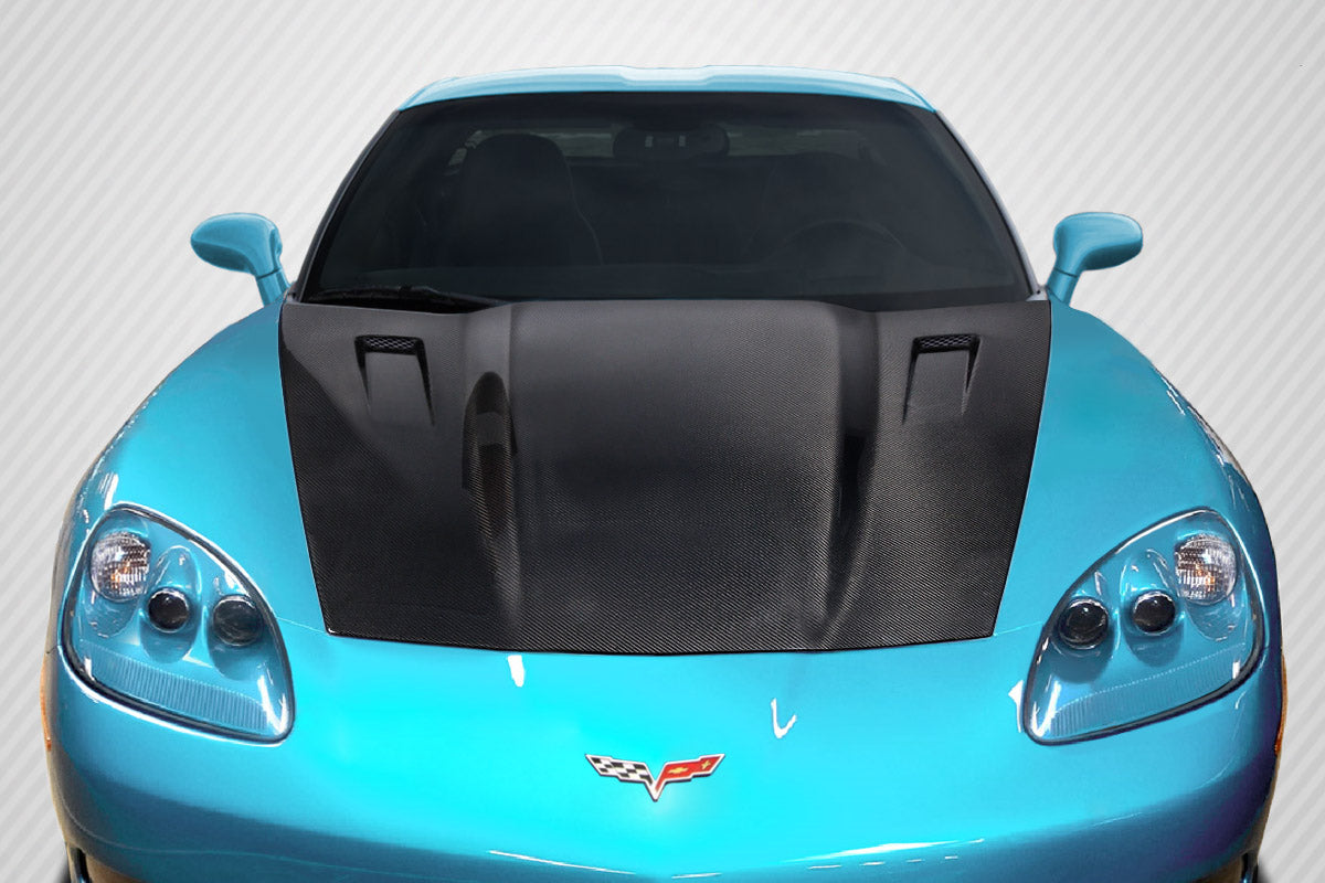 Carbon Creations RKSV Hood Compatible With 2005-2013 Chevrolet Corvette - 1 Piece - 115183