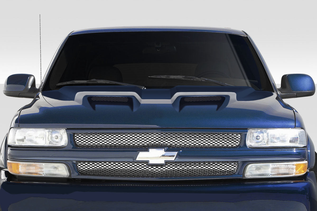 Extreme Dimensions Duraflex Dual Ram Air Hood Compatible With 1999-2002 Chevrolet Silverado - 1 Piece - 115184