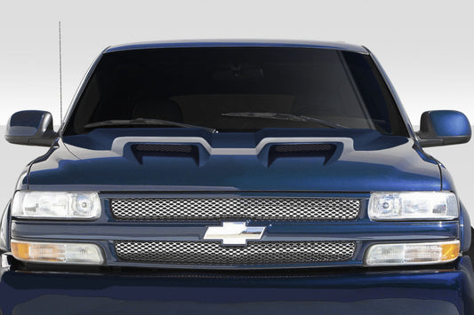 Extreme Dimensions Duraflex Dual Ram Air Hood Compatible With 1999-2002 Chevrolet Silverado - 1 Piece - 115184